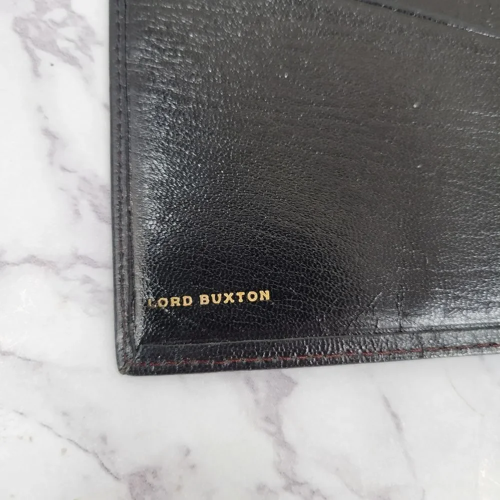 Lord Buxton Vintage Black Leather Wallet Shrunken Goat Skin